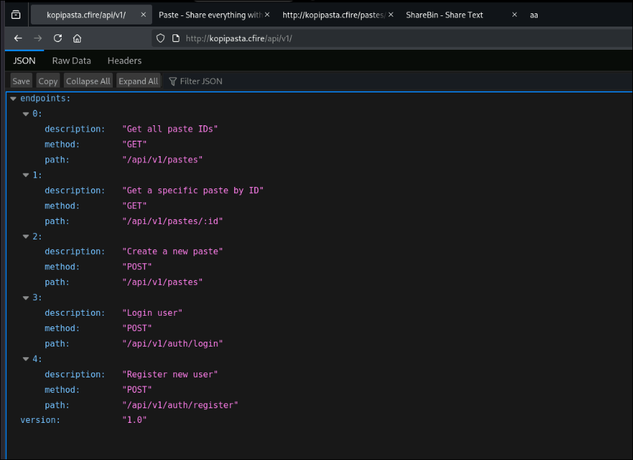 API endpoints