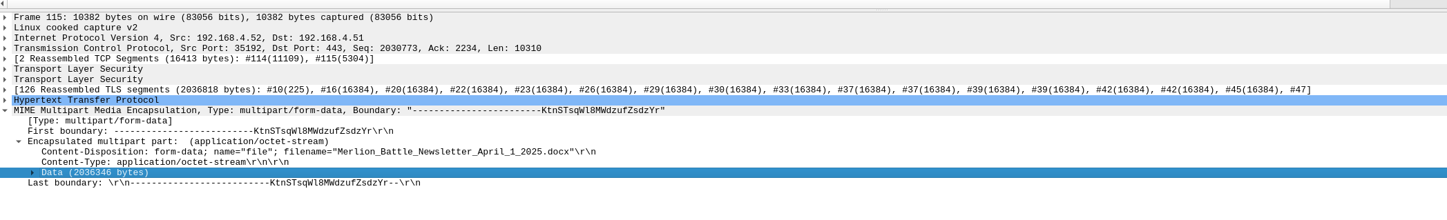 Wireshark Decrypted Traffic Info